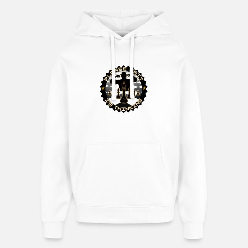 Schach bitte warten Ich denke nach - Oversized Unisex Hoodie von Stanley/Stella - Weiß