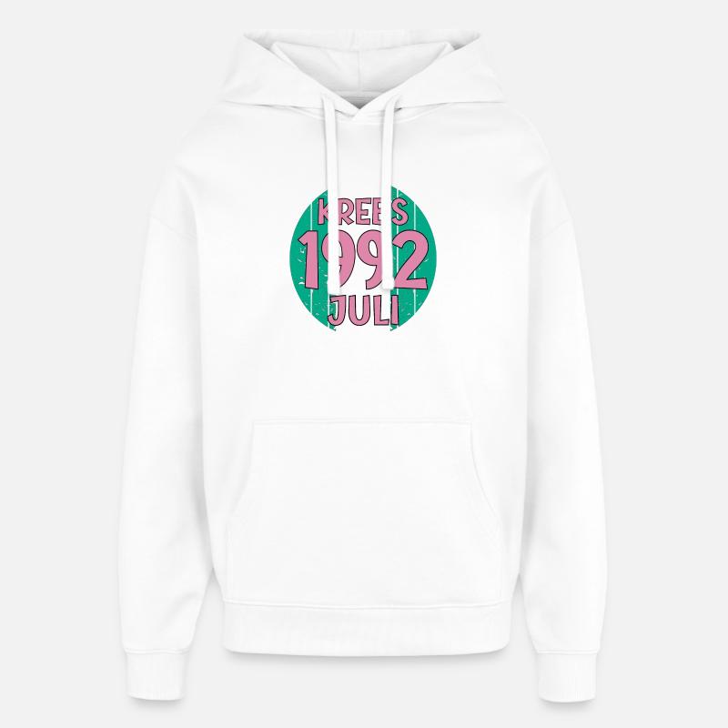 Sternzeichen Krebs Juli 1992 - Oversized Unisex Hoodie von Stanley/Stella - Weiß