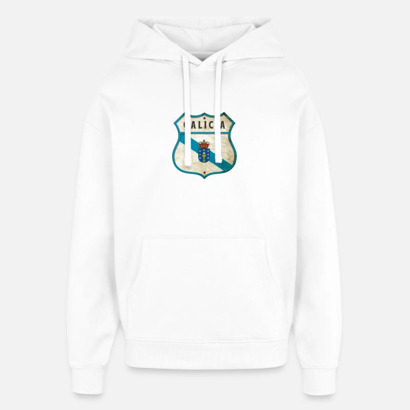 Drapeau armoiries de la Galice - Sweat à capuche unisexe Stanley/Stella Oversized - blanc