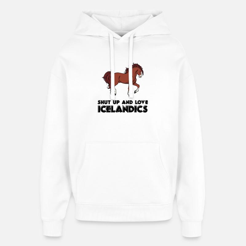 Cool Islandpferde Statement Pferdeliebe Isländer - Oversized Unisex Hoodie von Stanley/Stella - Weiß