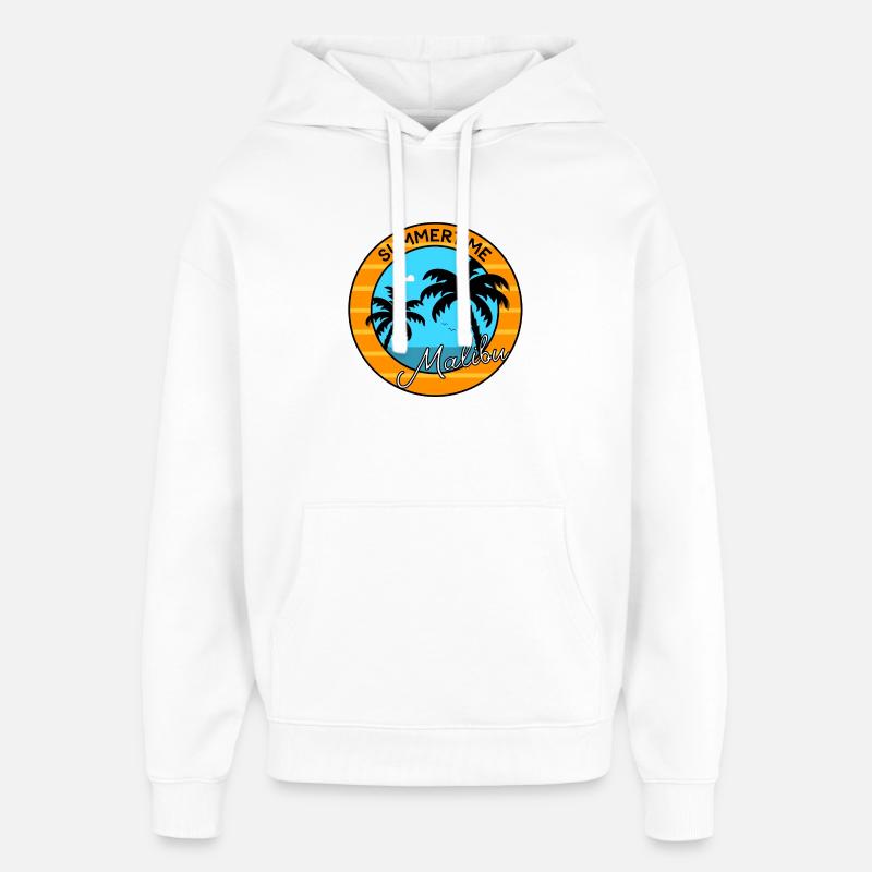Malibu d’été - Sweat à capuche unisexe Stanley/Stella Oversized - blanc