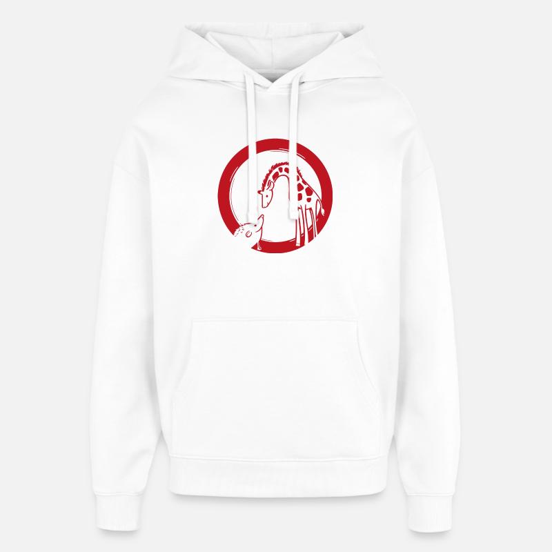 Amour de girafe et hérisson - Sweat à capuche unisexe Stanley/Stella Oversized - blanc