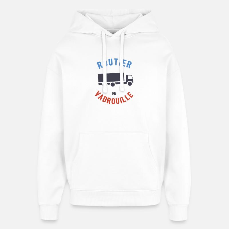 Routier en Vadrouille - Sweat à capuche unisexe Stanley/Stella Oversized - blanc