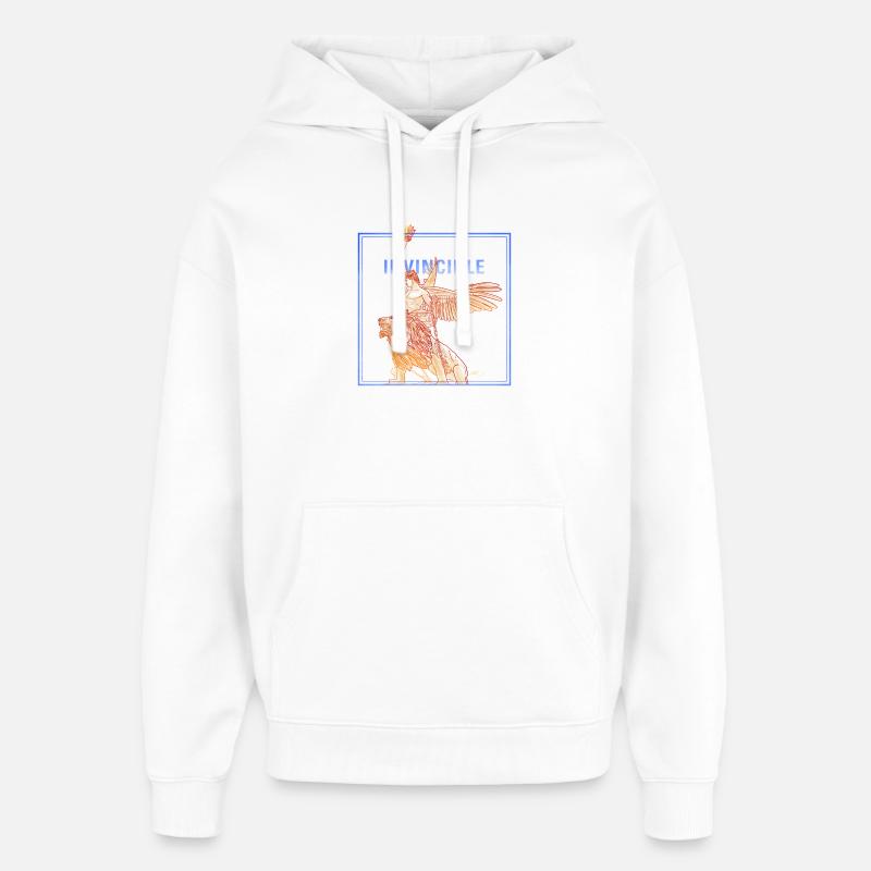 Angle invincible avec Lion - Sweat à capuche unisexe Stanley/Stella Oversized - blanc