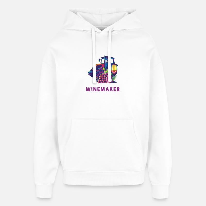 Winemaker Design - Oversized Unisex Hoodie by Stanley/Stella - white