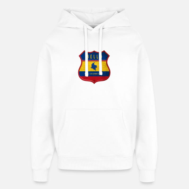 Écusson Bello Colombia - Sweat à capuche unisexe Stanley/Stella Oversized - blanc