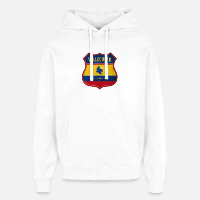 Écusson Valledupar Colombia - Sweat à capuche unisexe Stanley/Stella Oversized - blanc