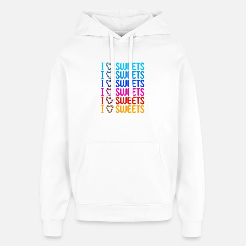 J’aime les bonbons déclaration dent sucrée - Sweat à capuche unisexe Stanley/Stella Oversized - blanc