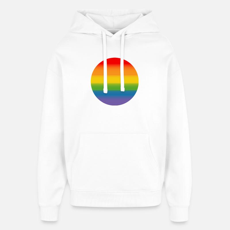 Tour de parcours arc-en-ciel - Sweat à capuche unisexe Stanley/Stella Oversized - blanc