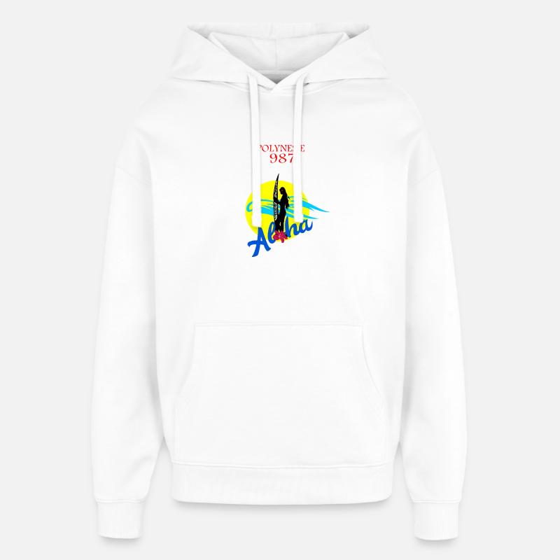 Polynésie - Sweat à capuche unisexe Stanley/Stella Oversized - blanc