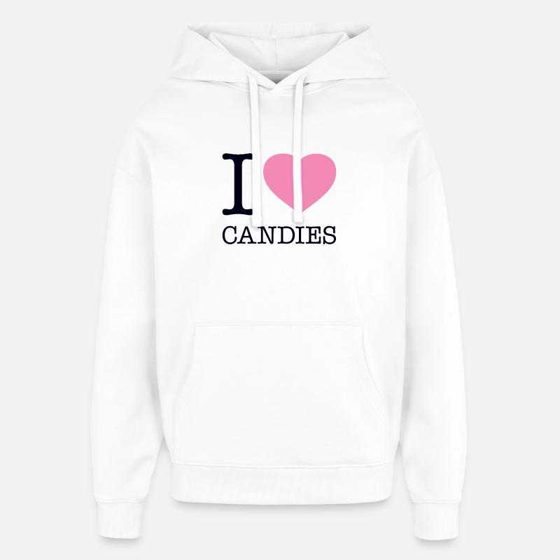 J’ADORE LES BONBONS - Sweat à capuche unisexe Stanley/Stella Oversized - blanc