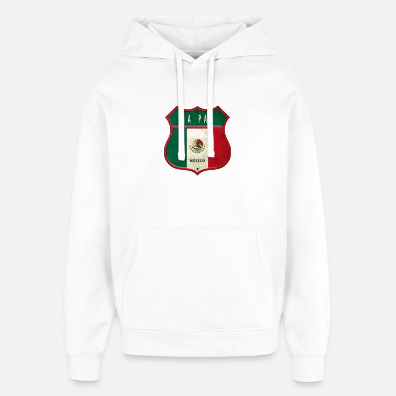 Écusson La Paz Mexico - Sweat à capuche unisexe Stanley/Stella Oversized - blanc