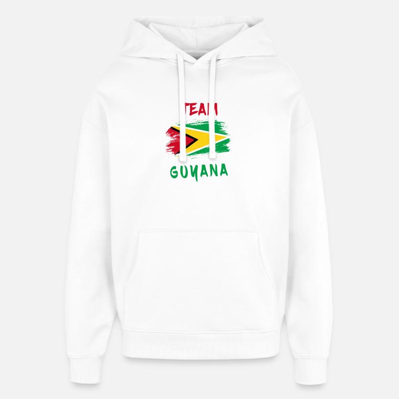 Drapeaux de l'équipe Guyane - Sweat à capuche unisexe Stanley/Stella Oversized - blanc