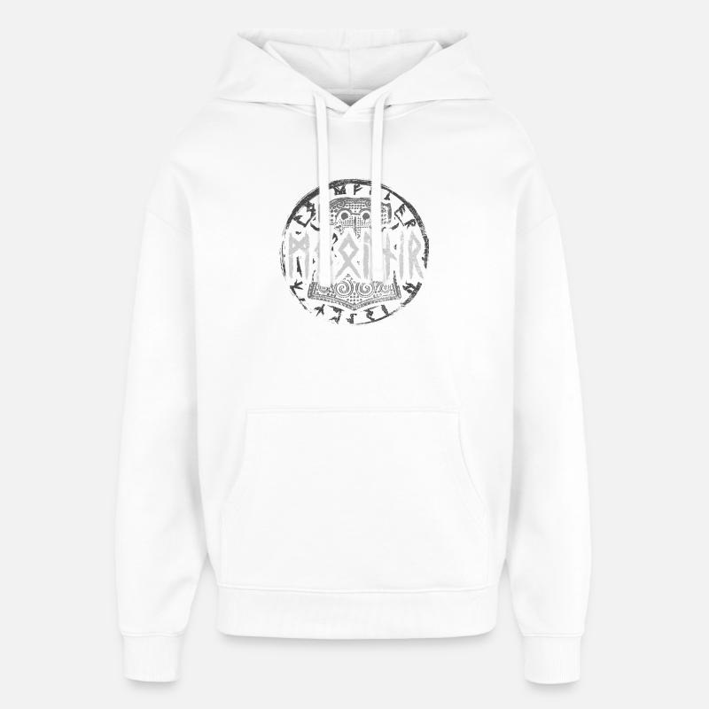 Mjolnir Runes - Sweat à capuche unisexe Stanley/Stella Oversized - blanc