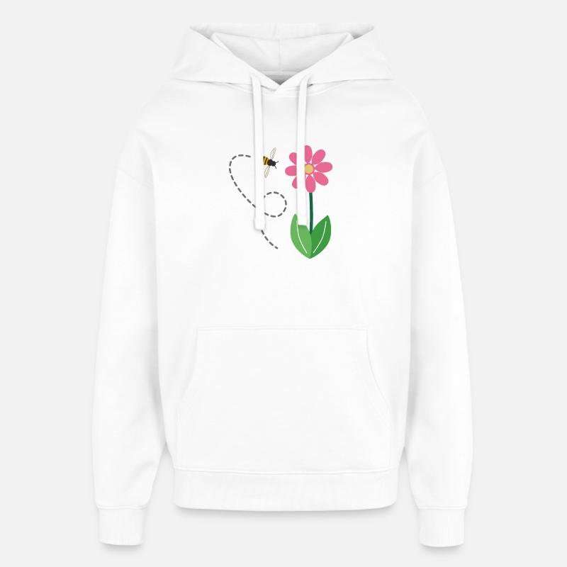 La Fleur et l'abeille - Sweat à capuche unisexe Stanley/Stella Oversized - blanc