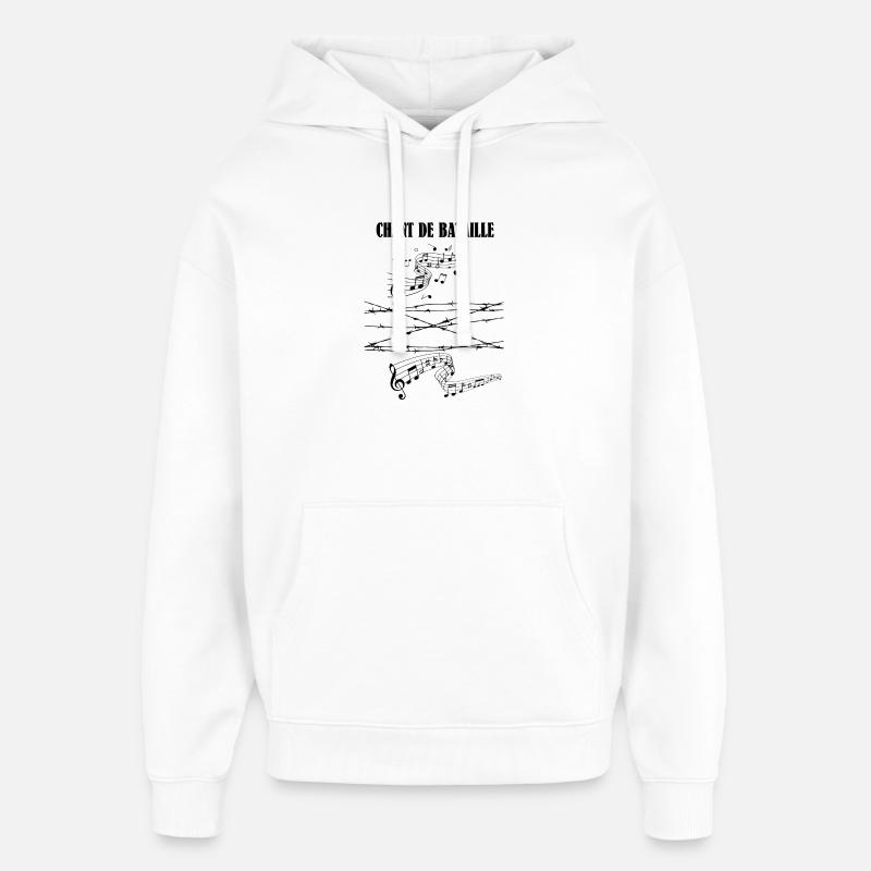 chant de bataille - Sweat à capuche unisexe Stanley/Stella Oversized - blanc