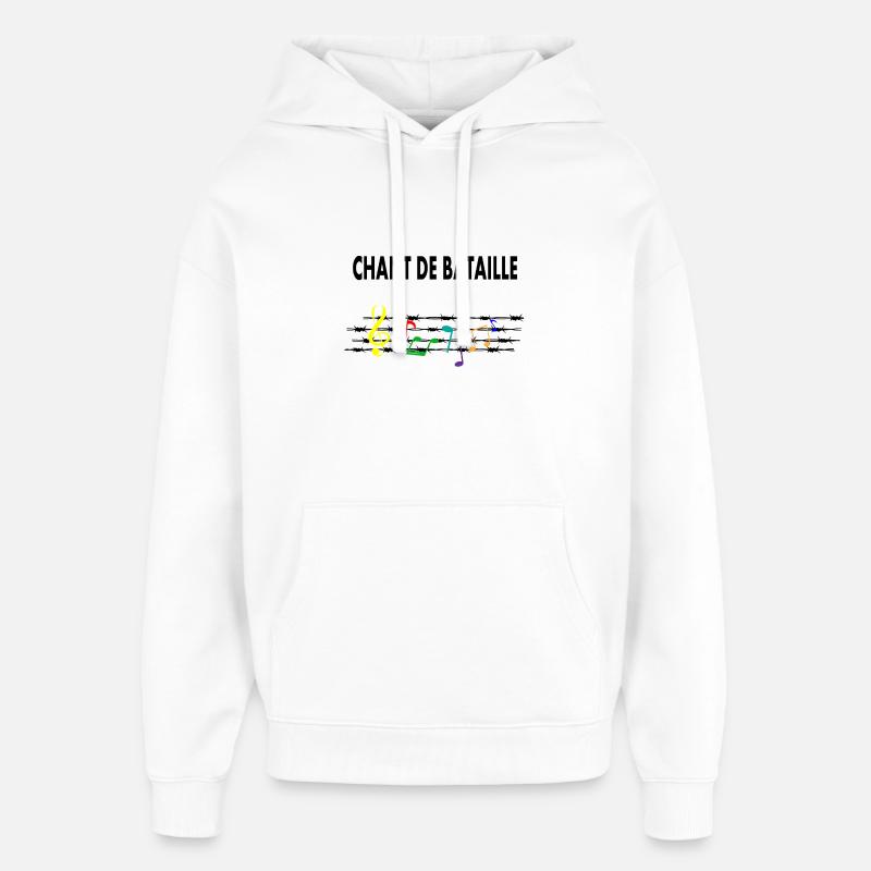 Chant de bataille - Sweat à capuche unisexe Stanley/Stella Oversized - blanc