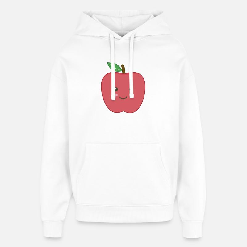 Pomme Kawaii - Sweat à capuche unisexe Stanley/Stella Oversized - blanc