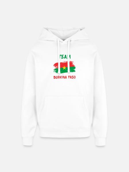 Team Burkina Faso flag design - Oversized Unisex Hoodie by Stanley/Stella - white