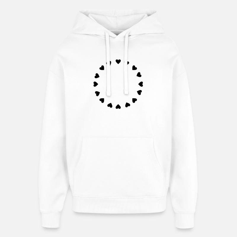 Cercle des cœurs - Sweat à capuche unisexe Stanley/Stella Oversized - blanc