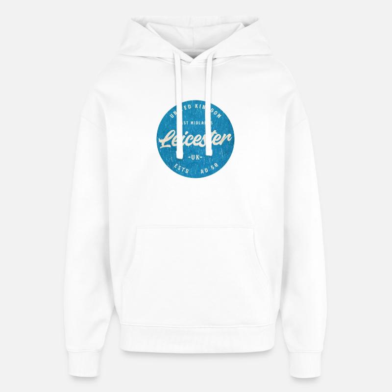 Badge Rétro Roundel de Leicester - Sweat à capuche unisexe Stanley/Stella Oversized - blanc