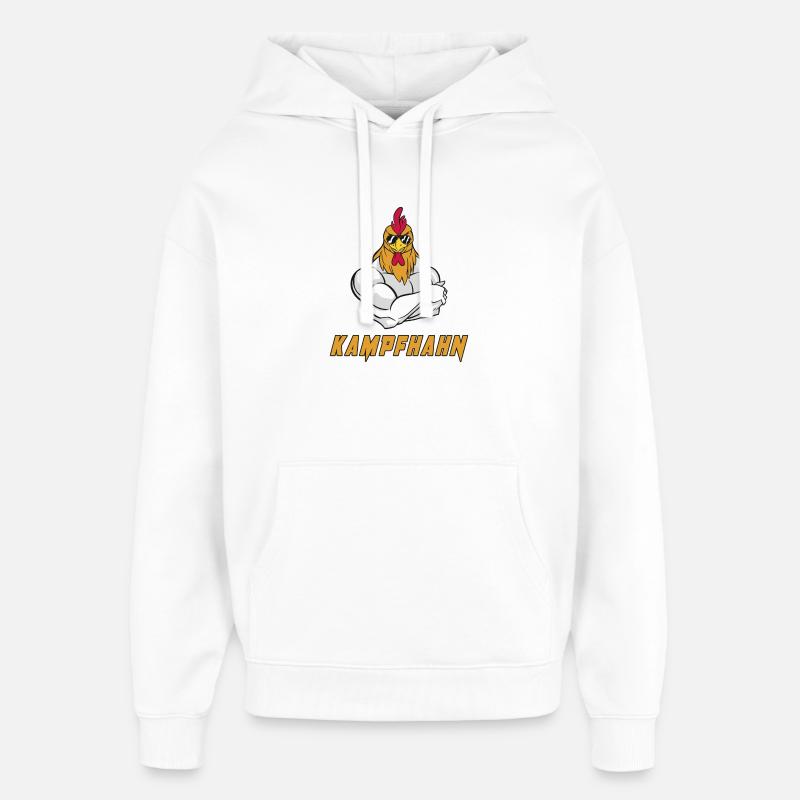 Kampfhahn Design - Oversized Unisex Hoodie von Stanley/Stella - Weiß