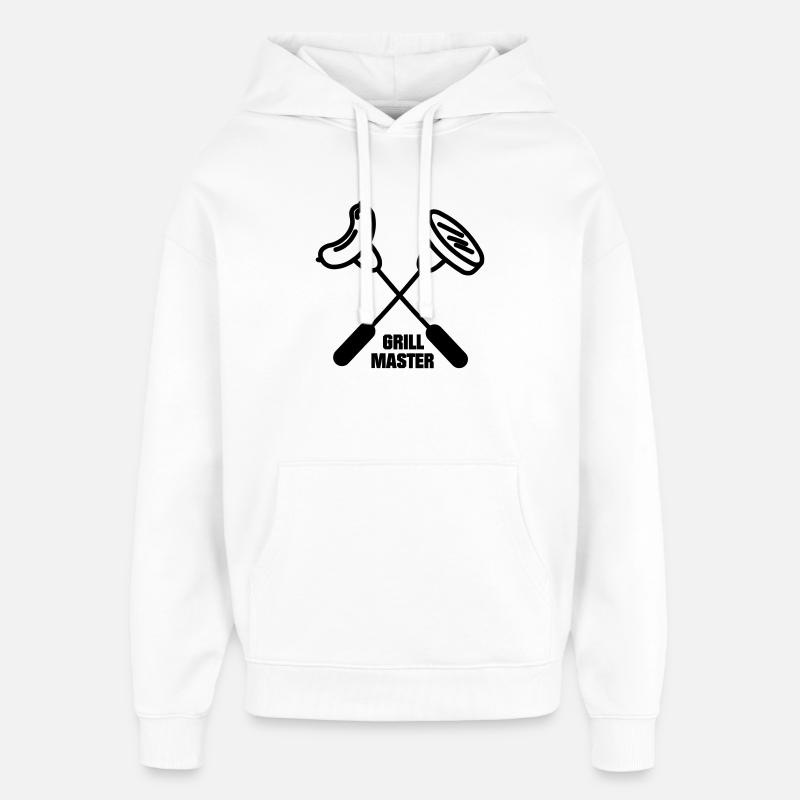 Maître grill avec deux fourches croisées - Sweat à capuche unisexe Stanley/Stella Oversized - blanc