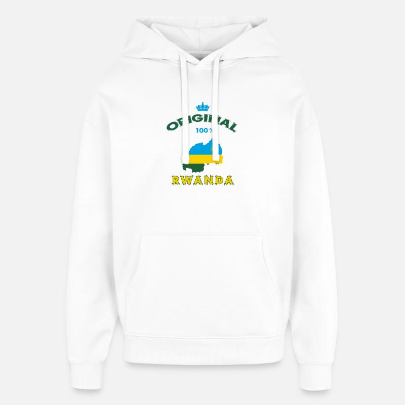 Ruanda Original 100% Flaggen Design - Oversized Unisex Hoodie von Stanley/Stella - Weiß