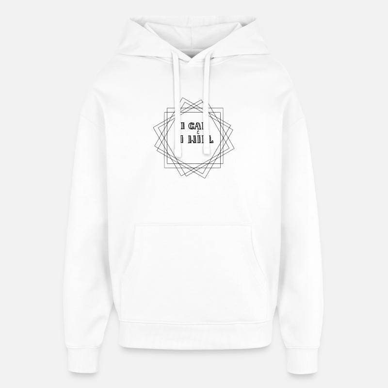 Je peux Je vais - Sweat à capuche unisexe Stanley/Stella Oversized - blanc