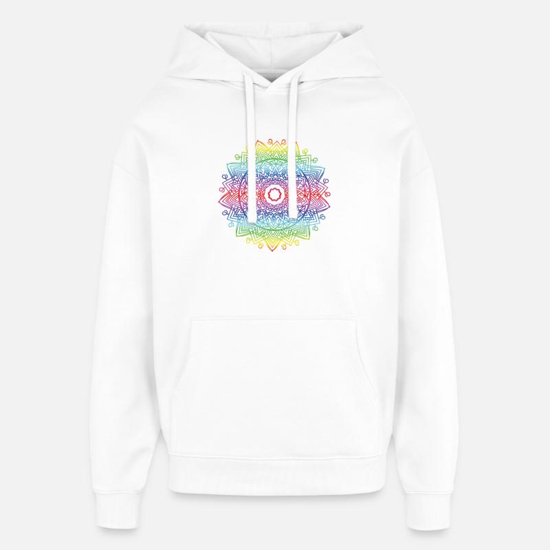 Mandala - Sweat à capuche unisexe Stanley/Stella Oversized - blanc