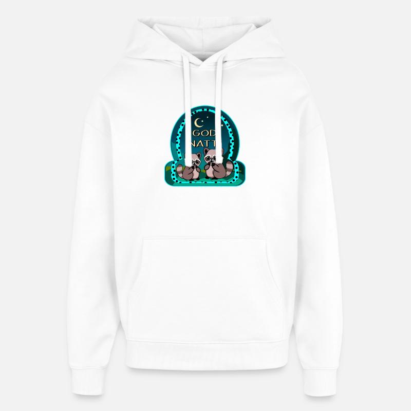 BUONANOTTE - Coppia procione - Stanley/Stella Oversized Felpa con cappuccio unisex - bianco