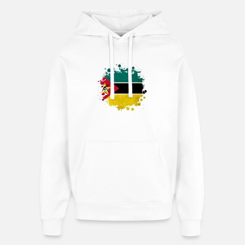 Mosambik Klecks Flaggen Design - Oversized Unisex Hoodie von Stanley/Stella - Weiß