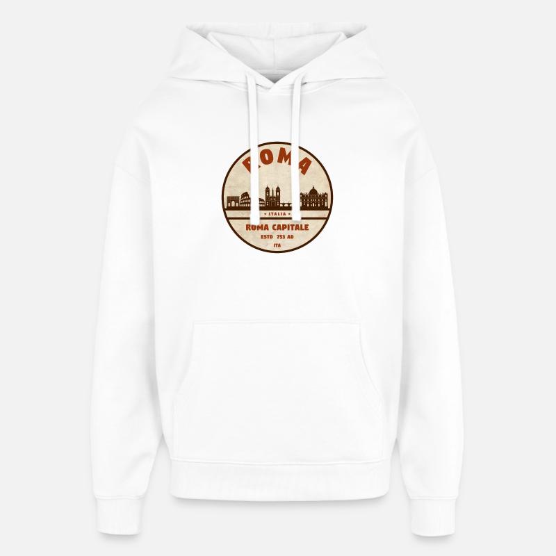 Silhouette Roma, capitale romaine - Sweat à capuche unisexe Stanley/Stella Oversized - blanc