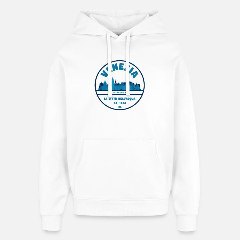 Timbre Venezia Skyline - Sweat à capuche unisexe Stanley/Stella Oversized - blanc