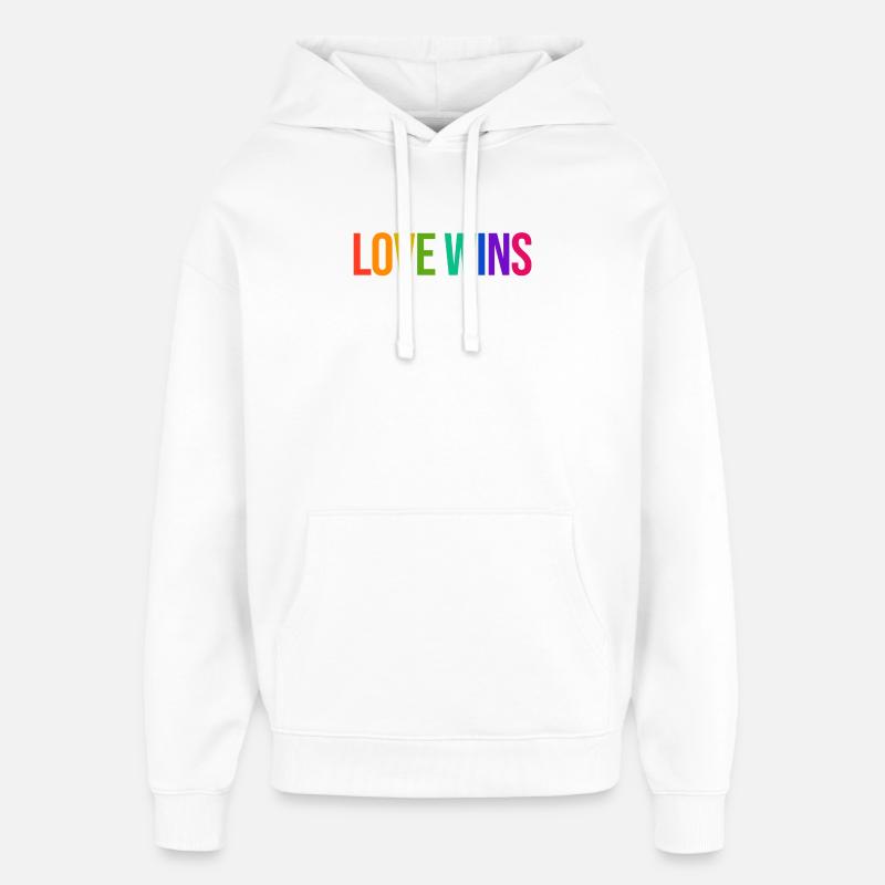 Rainbow Lgbt Equality Statement Pride - Oversized Unisex Hoodie by Stanley/Stella - white