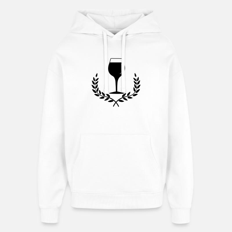 Weinglas mit Lorbeerkranz - Oversized Unisex Hoodie von Stanley/Stella - Weiß