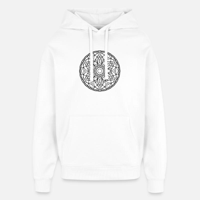 Mandala - Sweat à capuche unisexe Stanley/Stella Oversized - blanc