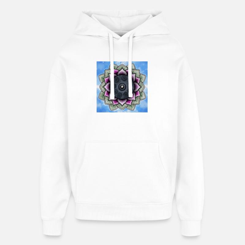 Handpan à la fleur de lotus - Sweat à capuche unisexe Stanley/Stella Oversized - blanc