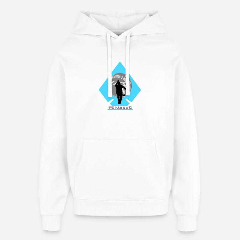 Pétanque - Sweat à capuche unisexe Stanley/Stella Oversized - blanc