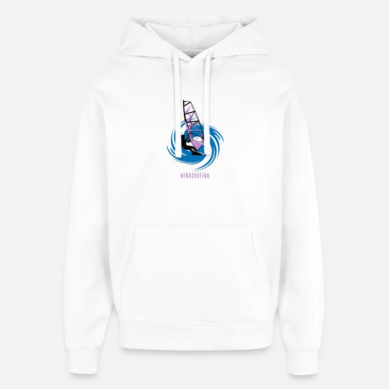 windsurfing - Sweat à capuche unisexe Stanley/Stella Oversized - blanc