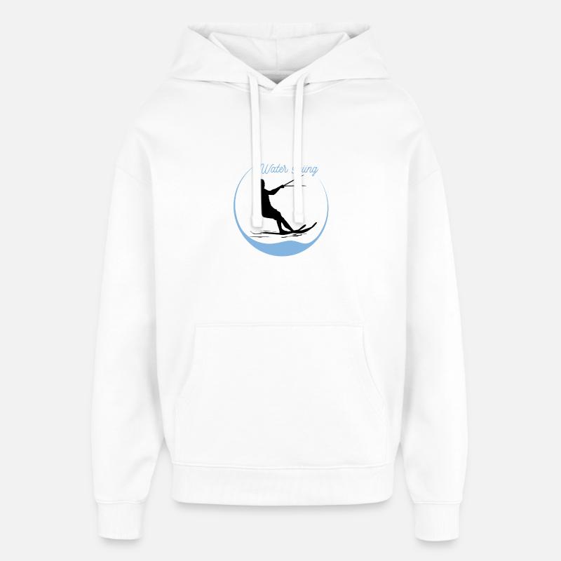 Water skiing - Sweat à capuche unisexe Stanley/Stella Oversized - blanc