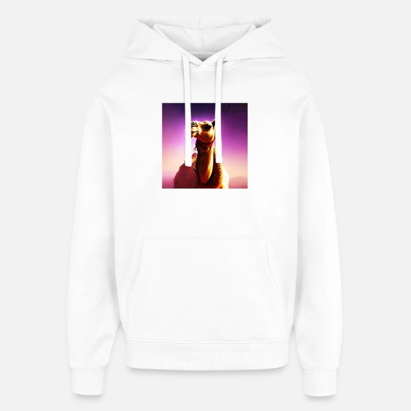Dromedary Camel - Galaxy Space - Sweat à capuche unisexe Stanley/Stella Oversized - blanc