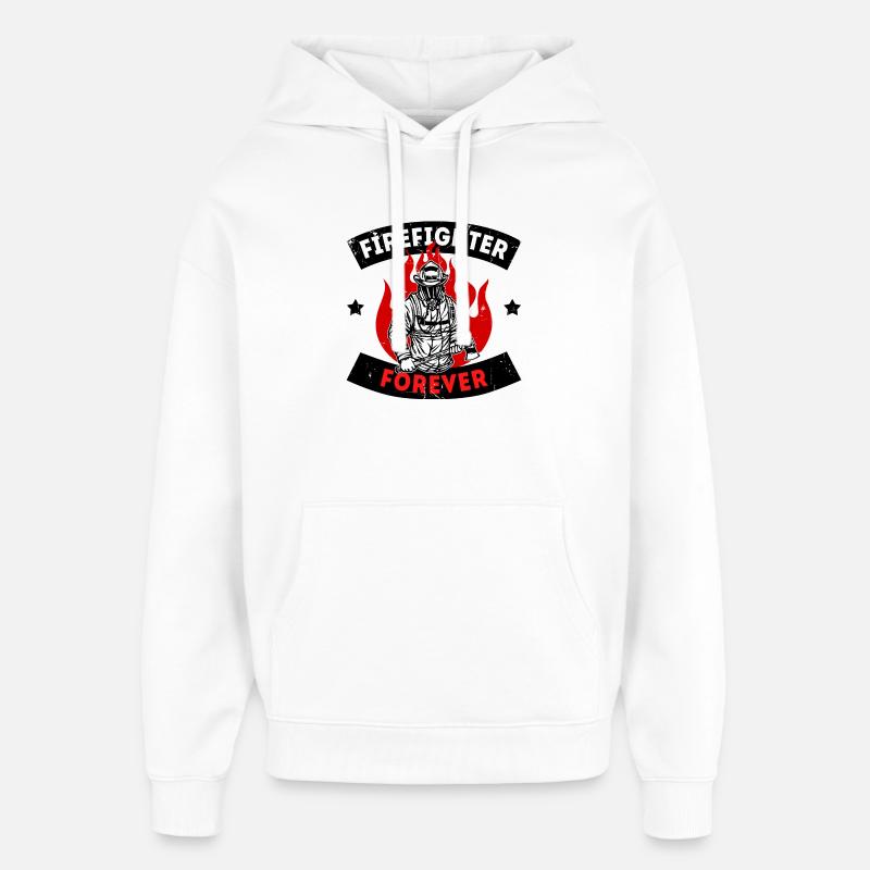 Firefighter Fire Brigade Fire Protection Statement - Oversized Unisex Hoodie by Stanley/Stella - white