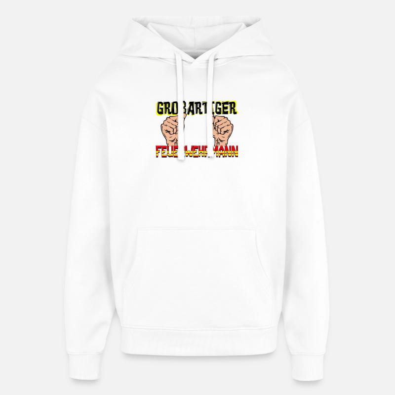Lebensretter Feuerwehr Statement Feuerwehrmann - Oversized Unisex Hoodie von Stanley/Stella - Weiß