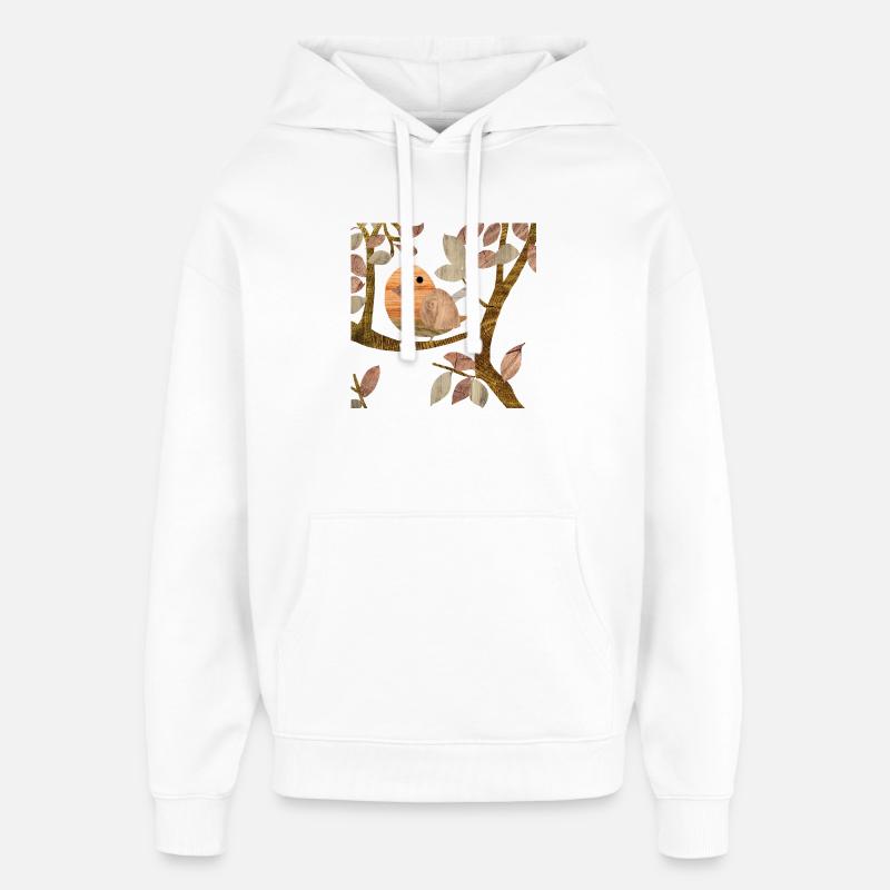 Vogel im Baum - Holz - Oversized Unisex Hoodie von Stanley/Stella - Weiß