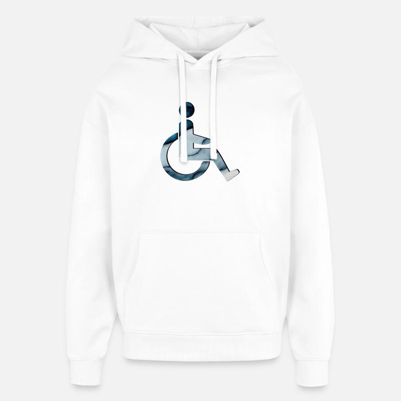 UTILISATEUR DE FAUTEUIL ROULANT - Sweat à capuche unisexe Stanley/Stella Oversized - blanc