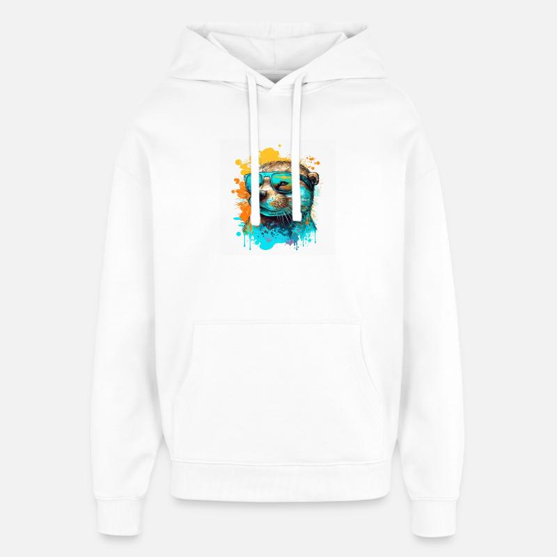 Loutre fraîche - Sweat à capuche unisexe Stanley/Stella Oversized - blanc