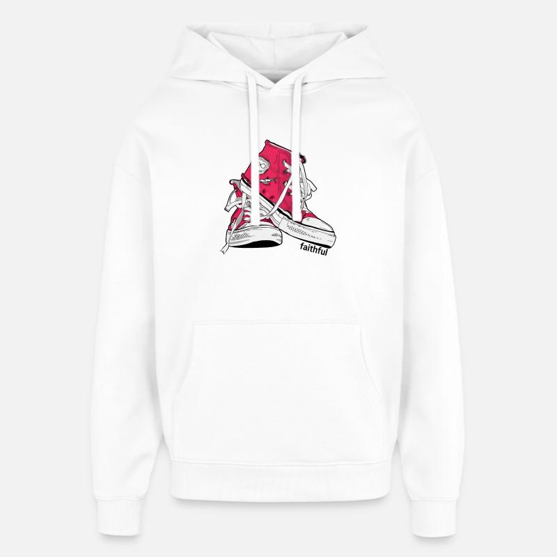 Rose fidèle - Sweat à capuche unisexe Stanley/Stella Oversized - blanc