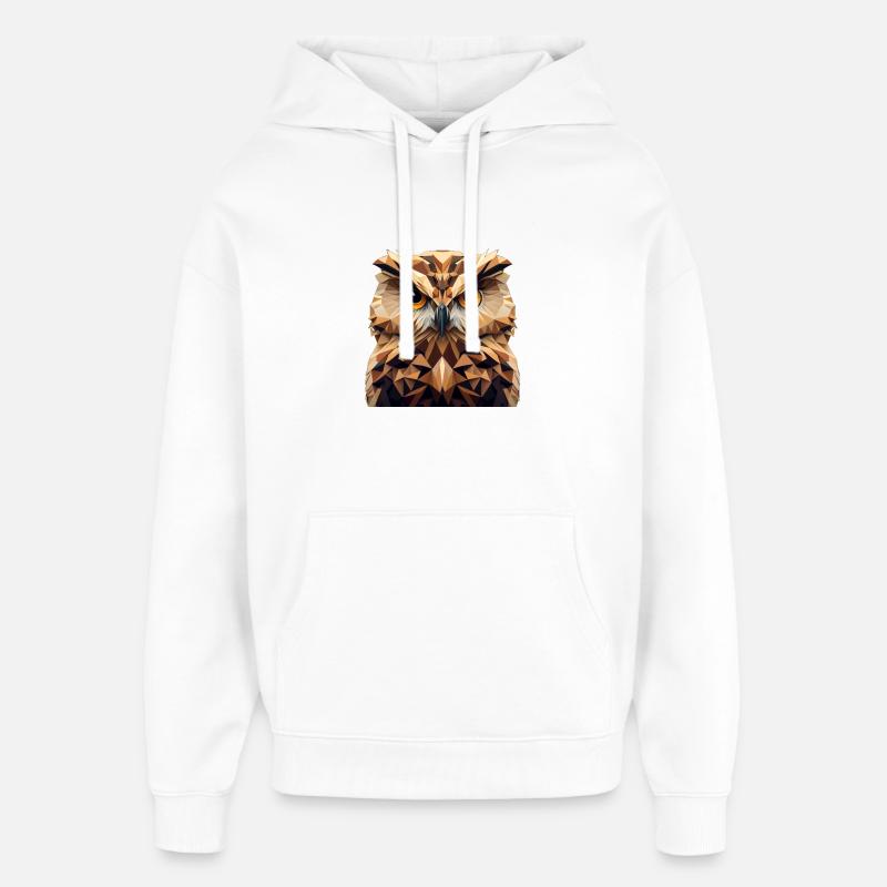 Polygon Eule - Oversized Unisex Hoodie von Stanley/Stella - Weiß