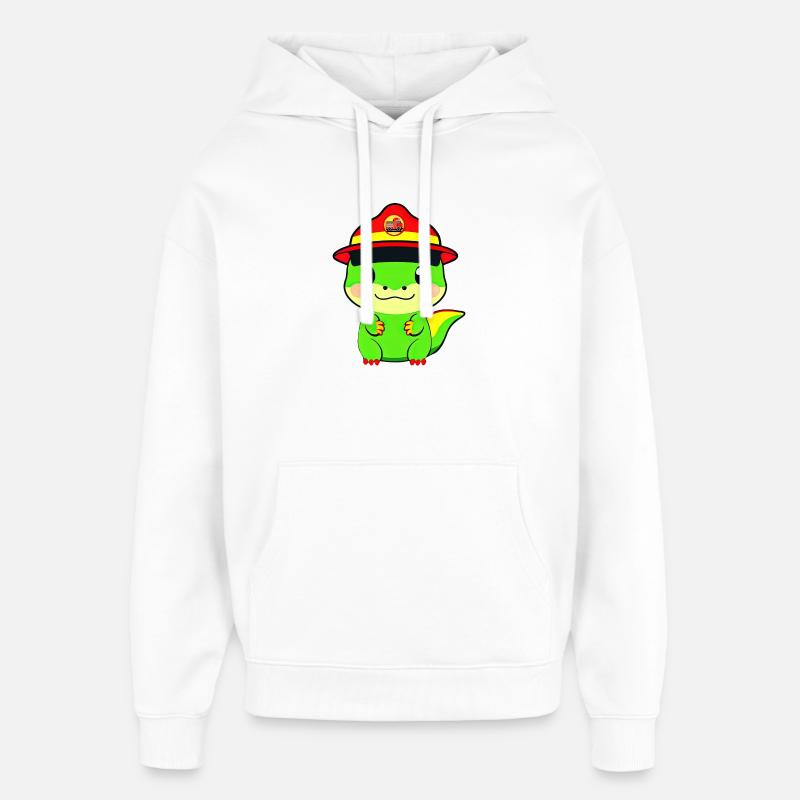 Service d’incendie de Dinosaur - Sweat à capuche unisexe Stanley/Stella Oversized - blanc